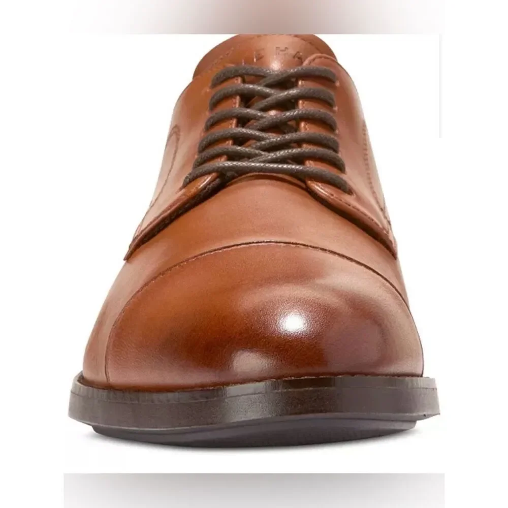Cole haan Mens Harmon grand cap Oxford in British tan • 8.5